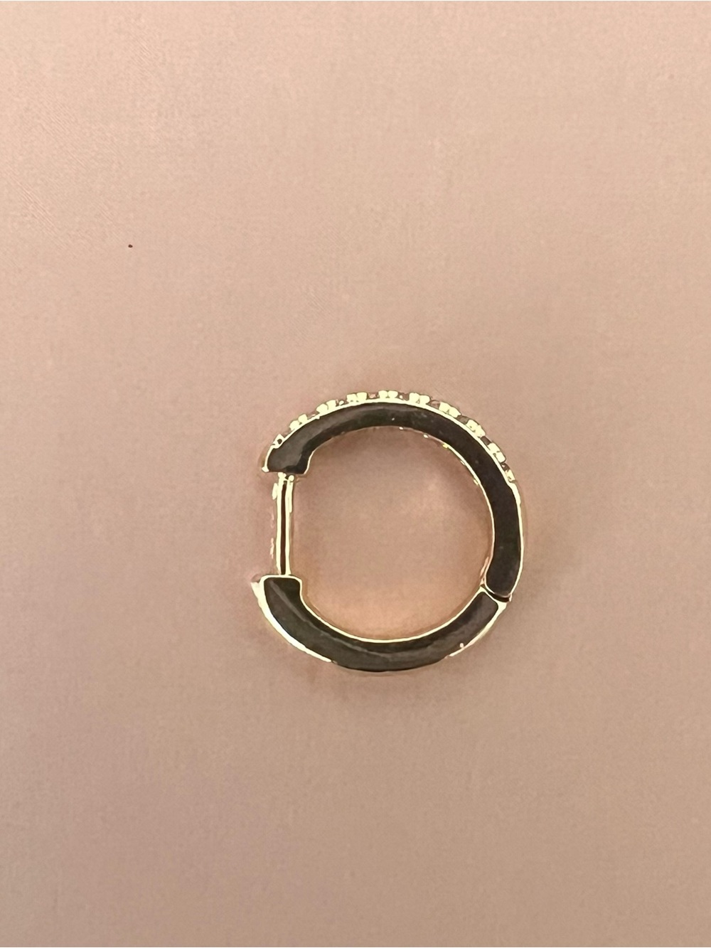 Gold-Tone Black Enamel Huggie Hoop Earring - Women Jewelry
